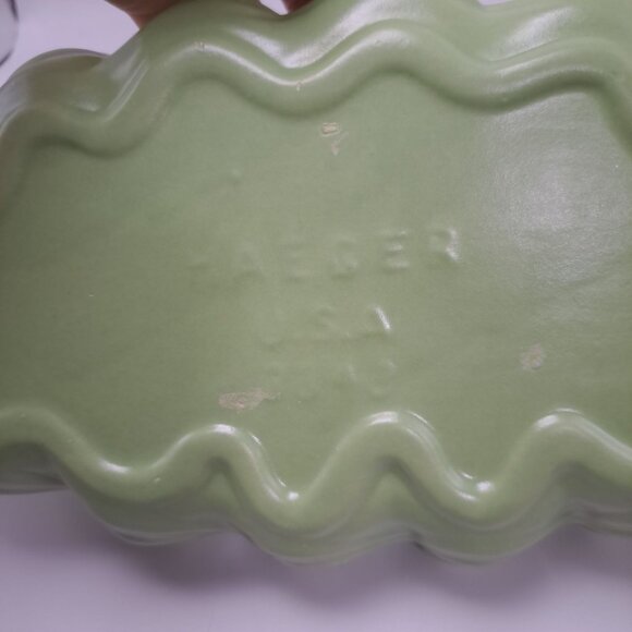 Vintage Haeger Ceramic Ruffled Dish Mint Green Relish Finger Foods Cookies Decor - Picture 4 of 16